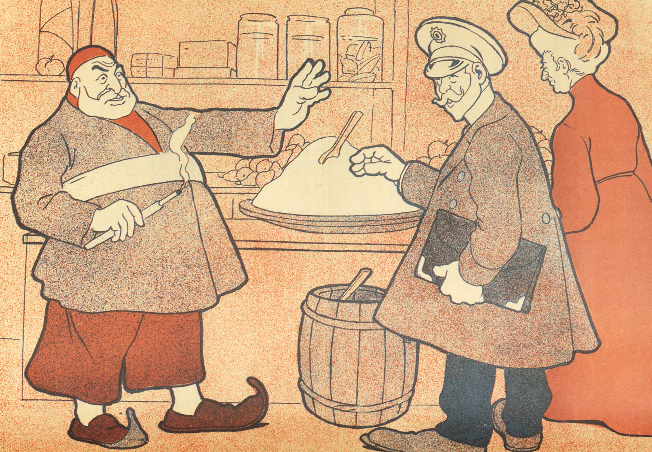 A Shopkeeper and His Customers
