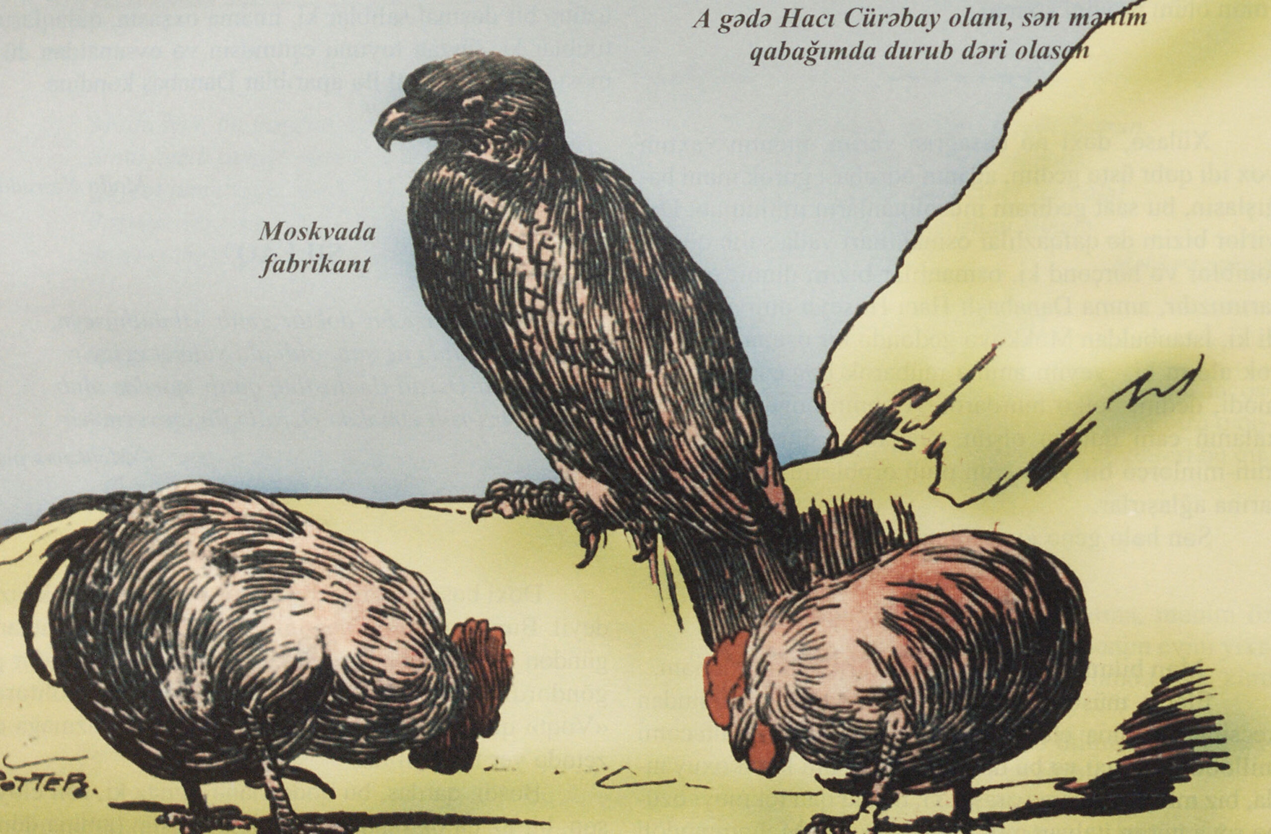 Proud Roosters Bow to the Bird of Prey
