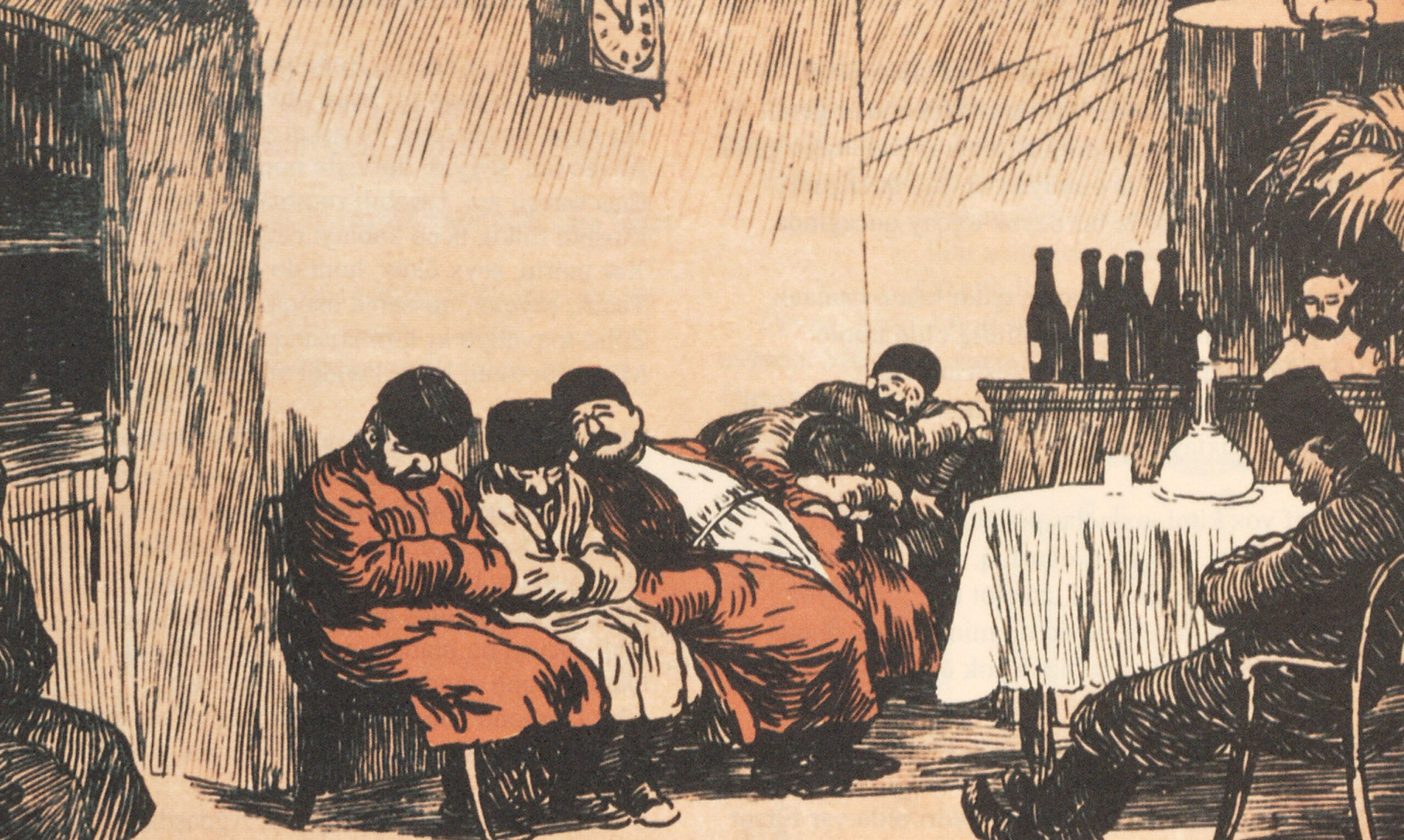 Men Take Their Repose amid Bottles