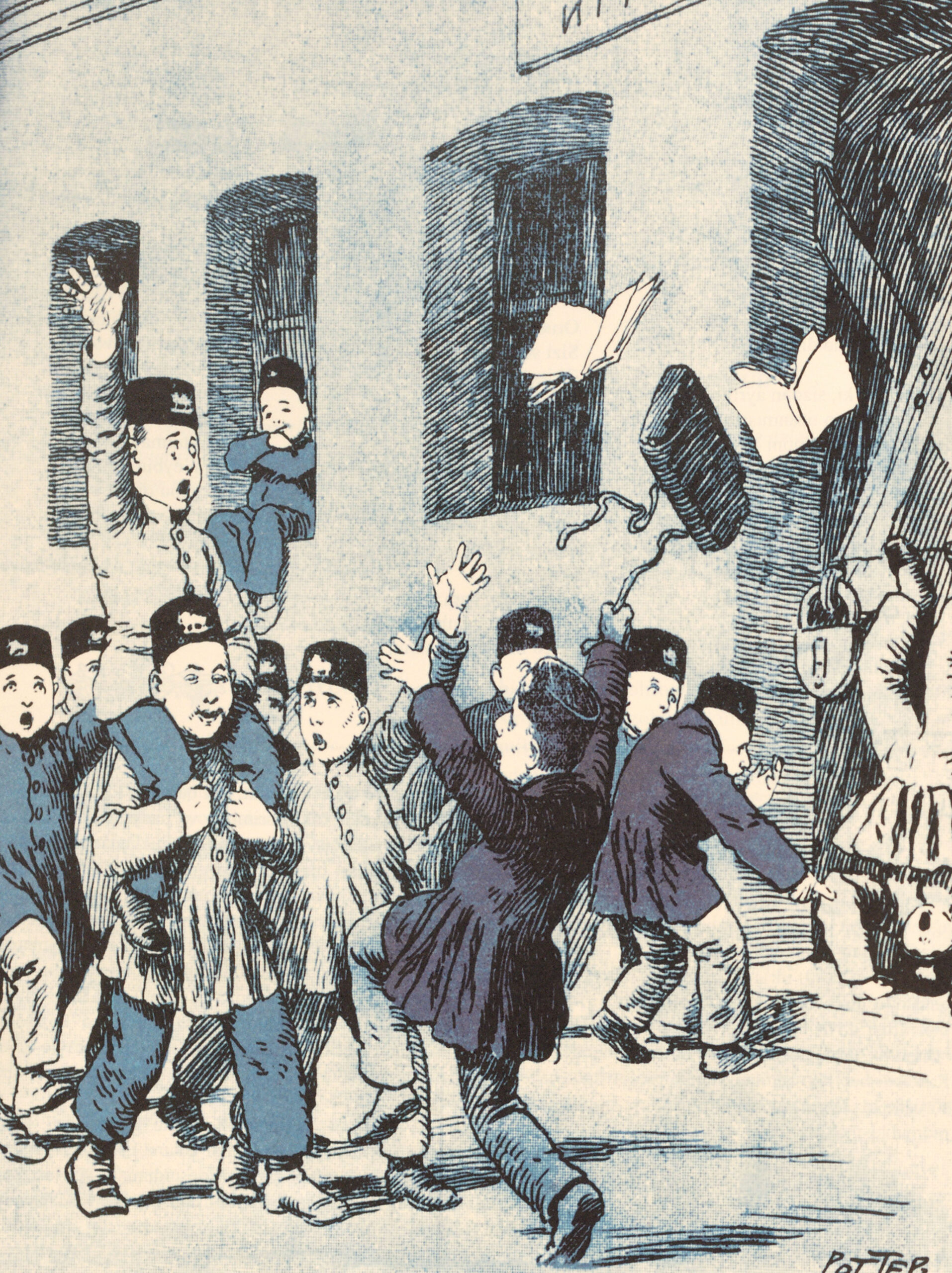 Boys Celebrate in the Street