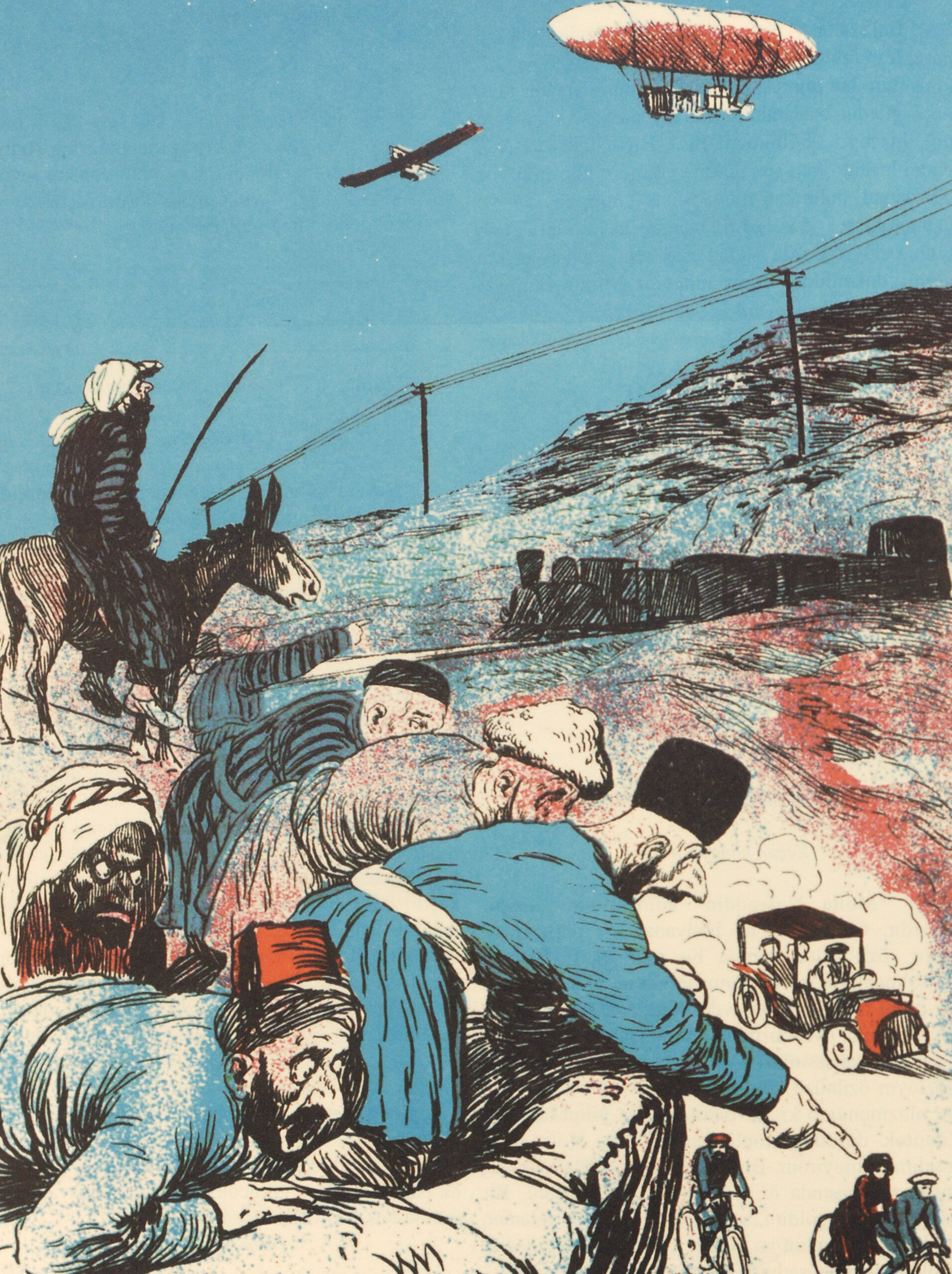 Men Gaze in Horror at New Modes of Transportation