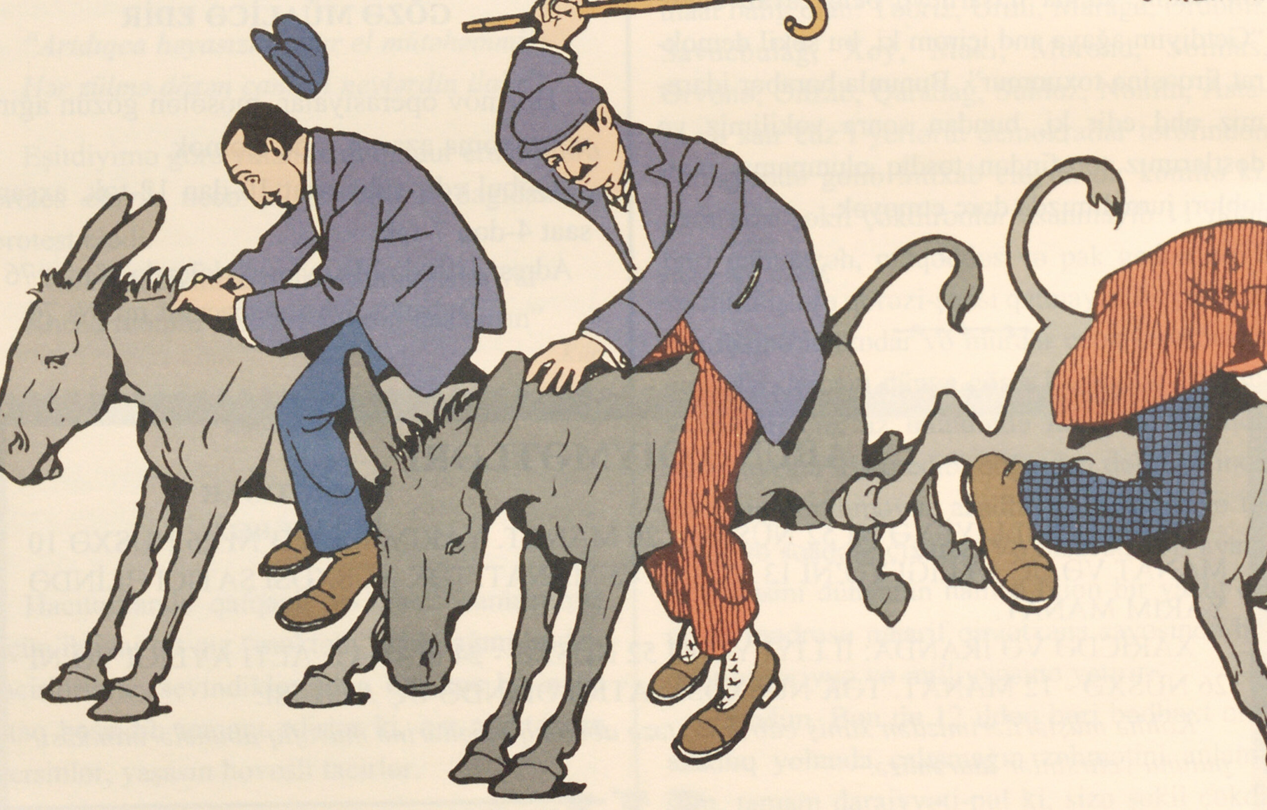 Men Riding Donkeys